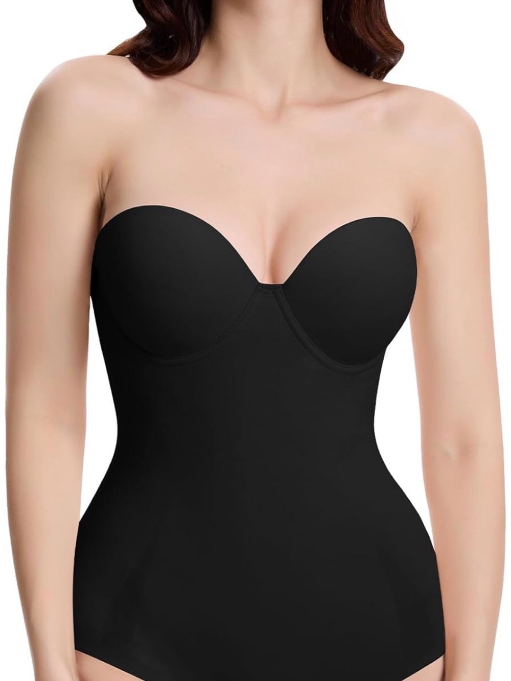 Strapless Black Shapewear Bodysuit